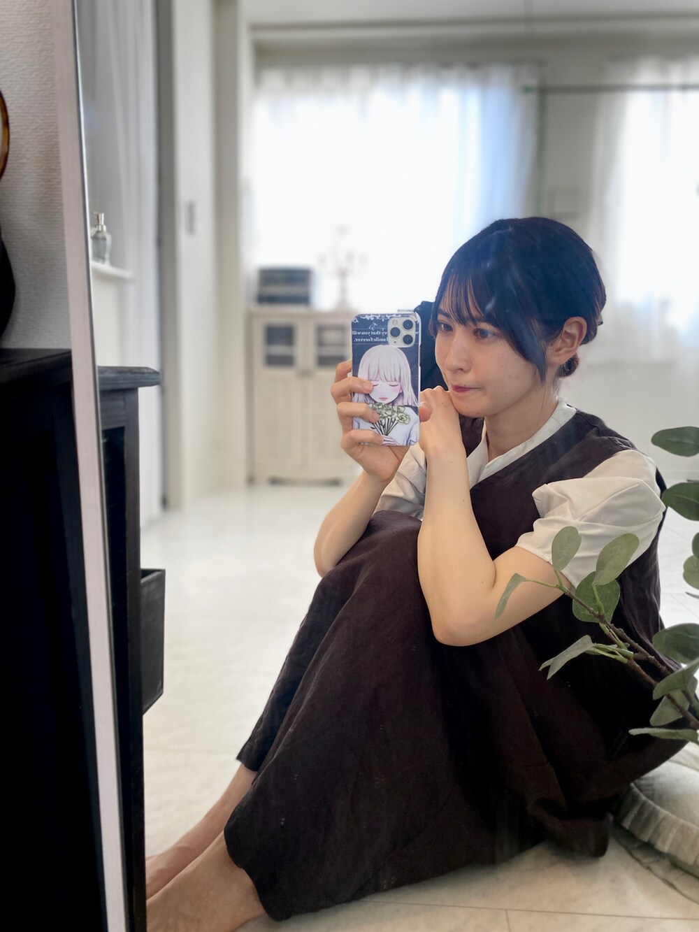 「秋色コーデ、休日コーデ、楽チンコーデ、シンプルコーデ、プチプラ、ワンピース、ブラウン、無印良品、大人女子、オトナガーリー、ナチュラル、着回しコーデ、オトナ女子、秋、秋のコーデ」｜「無印良品のアイテム（ワンピース、ブラウン系）」を使った、tamaさん（レディース・162cm）の秋コーディネートの3枚目の写真