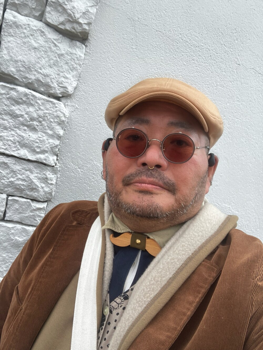 「大人カジュアル、メンズファッション、和風ミックス、デブでもオシャレしたい、デブですがなにか？」｜「CUNEのアイテム（デニムパンツ、ブルー系）」を使った、メルヘン翁さん（メンズ・178cm）の春コーディネートの5枚目の写真