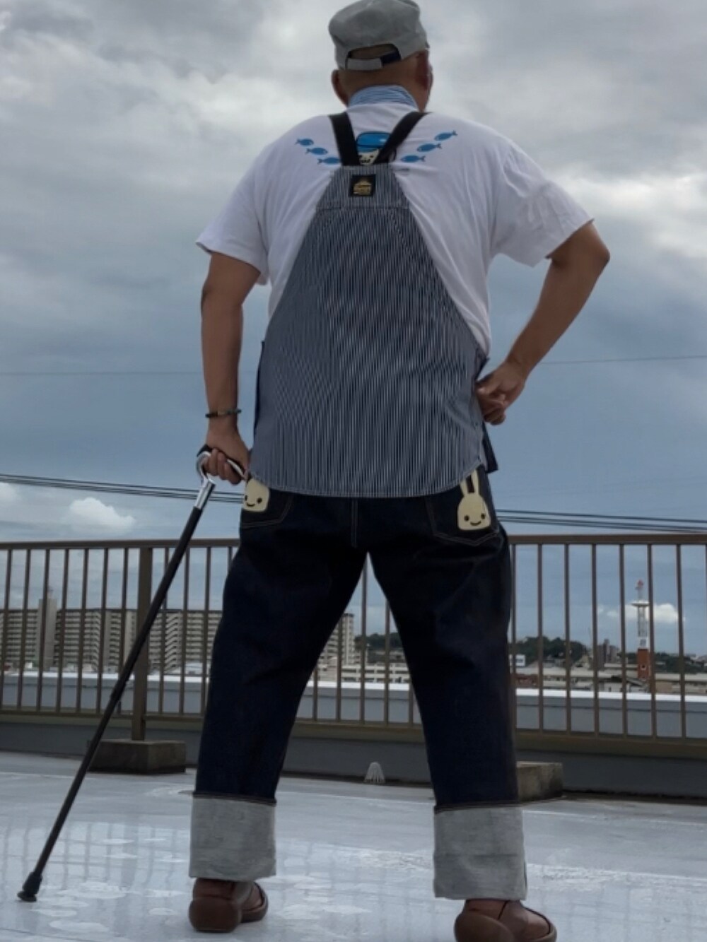 「おじさんだって服が好き、オジかわ、デブでもオシャレ、デブですがなにか？、デブコーデ、デブのコーディネート」｜「CUNEのアイテム（キャップ、その他）」を使った、メルヘン翁さん（メンズ・178cm）の秋コーディネートの2枚目の写真