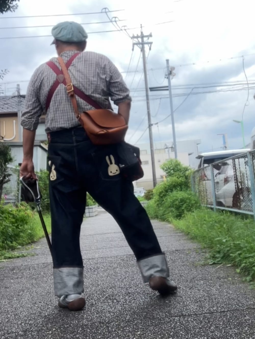 「メガネ×帽子、メガネおやじ、杖、でぶ、デブでもオシャレ、デブですがなにか？」｜「go slow caravanのアイテム（シャツ/ブラウス、その他）」を使った、メルヘン翁さん（メンズ・178cm）の夏コーディネートの2枚目の写真