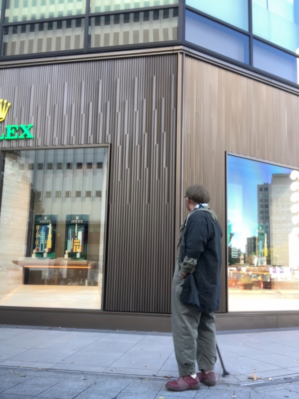 「デブでもオシャレ、デブですがなにか？、オジかわ、おじコーデ、和コーデ、秋のコーデ」｜「Aminaのアイテム（ハンチング/ベレー帽、グリーン系）」を使った、メルヘン翁さん（メンズ・178cm）の秋コーディネートの3枚目の写真