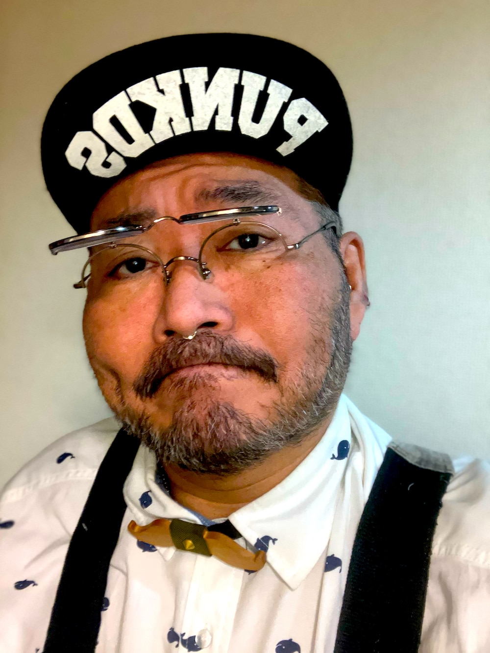 「春夏コーデ、メンズファッション、でぶ、デブですがなにか？、デブでもオシャレしたい」｜「PUNK DRUNKERSのアイテム（キャップ、ブラック系）」を使った、メルヘン翁さん（メンズ・178cm）の春コーディネートの5枚目の写真