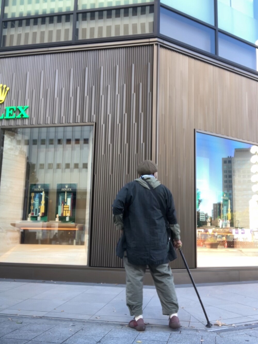 「デブでもオシャレ、デブですがなにか？、オジかわ、おじコーデ、和コーデ、秋のコーデ」｜「Aminaのアイテム（ハンチング/ベレー帽、グリーン系）」を使った、メルヘン翁さん（メンズ・178cm）の秋コーディネートの2枚目の写真