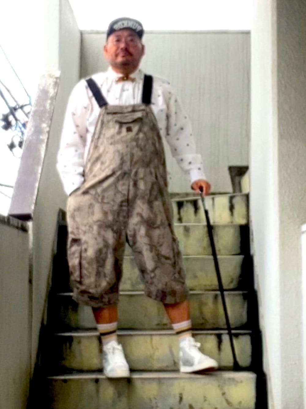「春夏コーデ、メンズファッション、でぶ、デブですがなにか？、デブでもオシャレしたい」｜「PUNK DRUNKERSのアイテム（キャップ、ブラック系）」を使った、メルヘン翁さん（メンズ・178cm）の春コーディネートの2枚目の写真