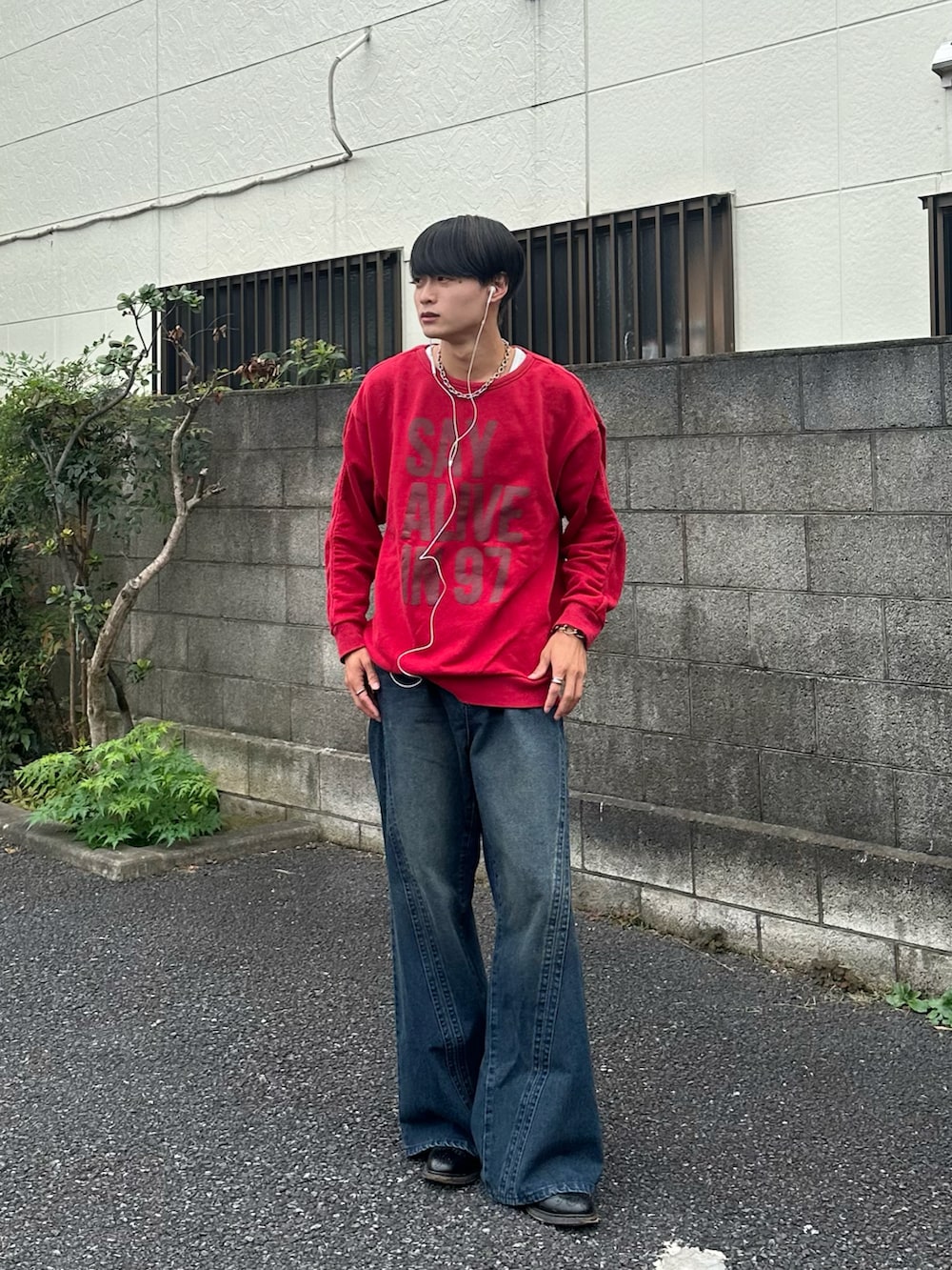 【No.D33】ミッキーsweat緑ストリート春秋冬コーデ green💚 ・ ・ #緑コーデ #メンズライク #ストリート