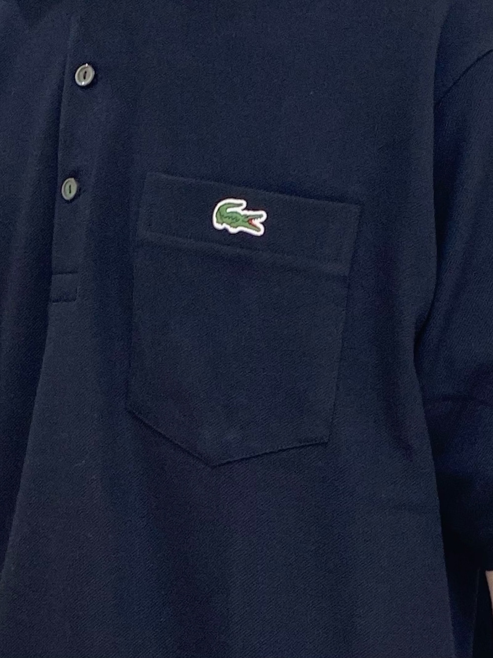 「ラコステ、ポロシャツ、ショートパンツ、ハーフパンツ、スニーカー、スニーカーコーデ、ブラックコーデ」｜「LACOSTEの80sリバイバルポケットポロシャツ（ポロシャツ、ブラック系）」を使った、maaashiiiiiiさん（メンズ・167cm）の夏コーディネートの3枚目の写真