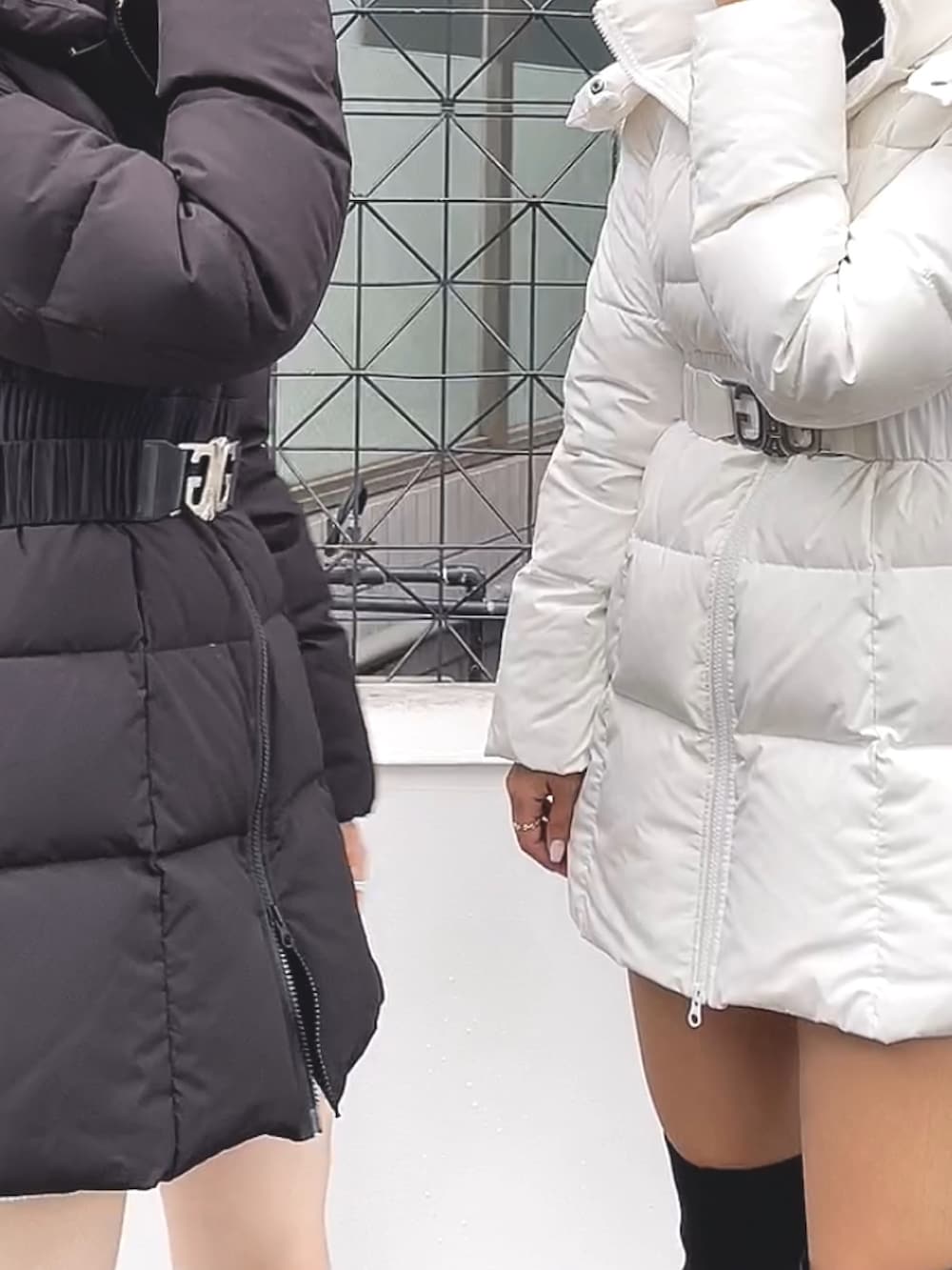 GYDA ホワイトダウンジャケット ジェイダ GYDA GDベルト付きロングダウンコート （O.WHT