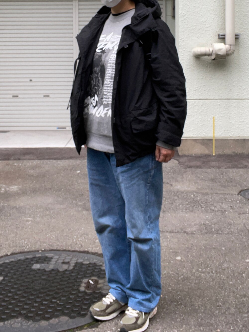 「TEATORA、パッカブル、loopwheeler、スウェット、CIOTA、デニムパンツ、New Balance、2002R」｜「CIOTAのアイテム（デニムパンツ、ブルー系）」を使った、SPADE25さん（レディース・167cm）の冬コーディネートの2枚目の写真