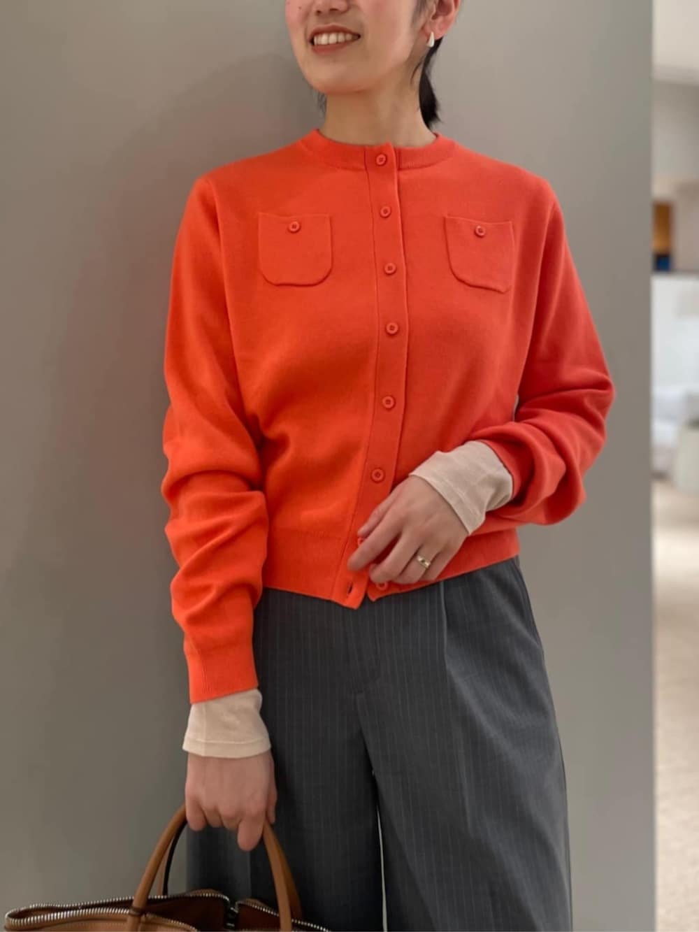 CABaN カーディガンコーラルオレンジ