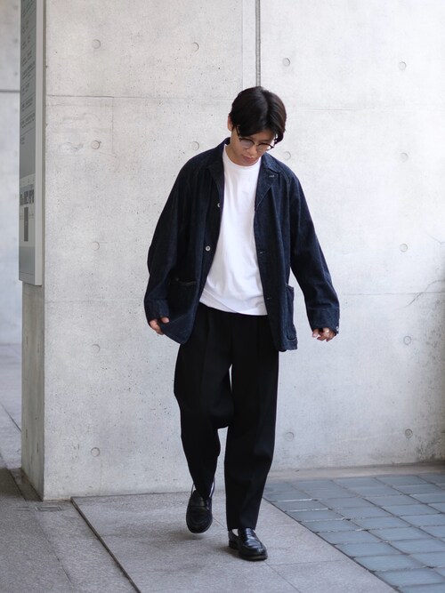 HEUGN e ネイビー スラックス HEUGN（ユーゲン）