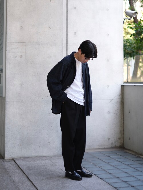 HEUGN グレー スラックス FFEIN(フェイン)】ワイドストレートスラックス /スラックス