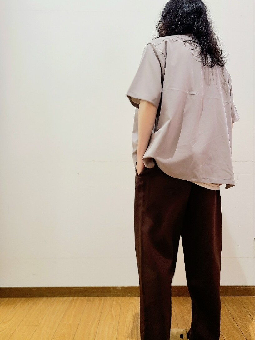 ホワイト系のTシャツ/カットソー、グレー系のシャツ/ブラウス、ブラウン系のその他パンツを着用したメンズの夏コーディネートの5枚目の写真