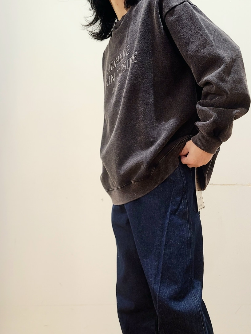 その他のスウェット、ブルー系のデニムパンツを着用したメンズの冬コーディネートの6枚目の写真