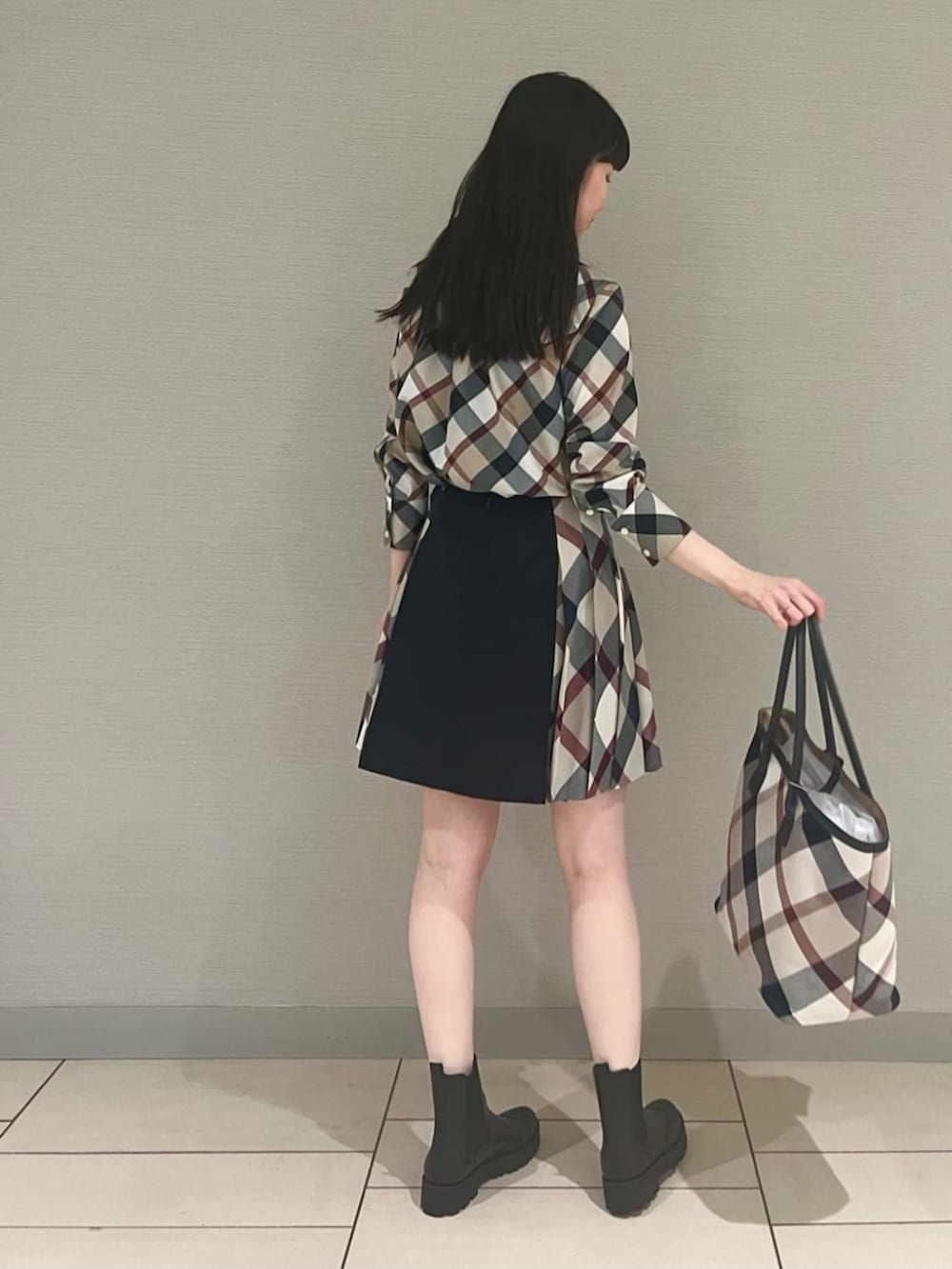 ♡新品♡ブルーレーベルクレストブリッジスカート クレストブリッジチェックライトクロッシングツイルスカート