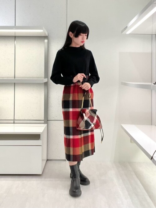 ブルーレーベルクレストブリッジ ダッフルコート チェック柄