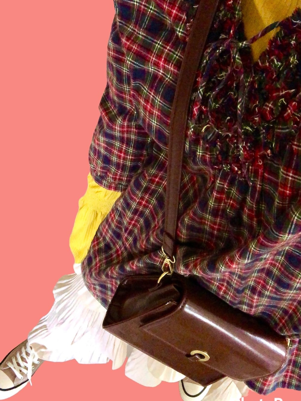 「秋コーデ、カラーコーデ、チェック柄」｜「GRLのアイテム（スカート、ベージュ系）」を使った、manachun0000さん（レディース・149cm）の秋コーディネートの4枚目の写真