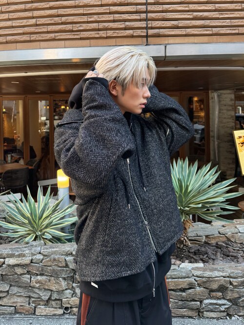 ジャケット・アウター HERRINGBONE TWEED STAND COLLAR COAT Men's Vintage Herringbone Coffee Tweed Peak Lapel Blazer Jacket