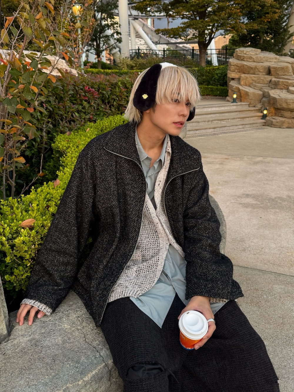 ジャケット・アウター HERRINGBONE TWEED STAND COLLAR COAT KAI｜YOKEのジャケット/アウターを使ったコーディネート - WEAR