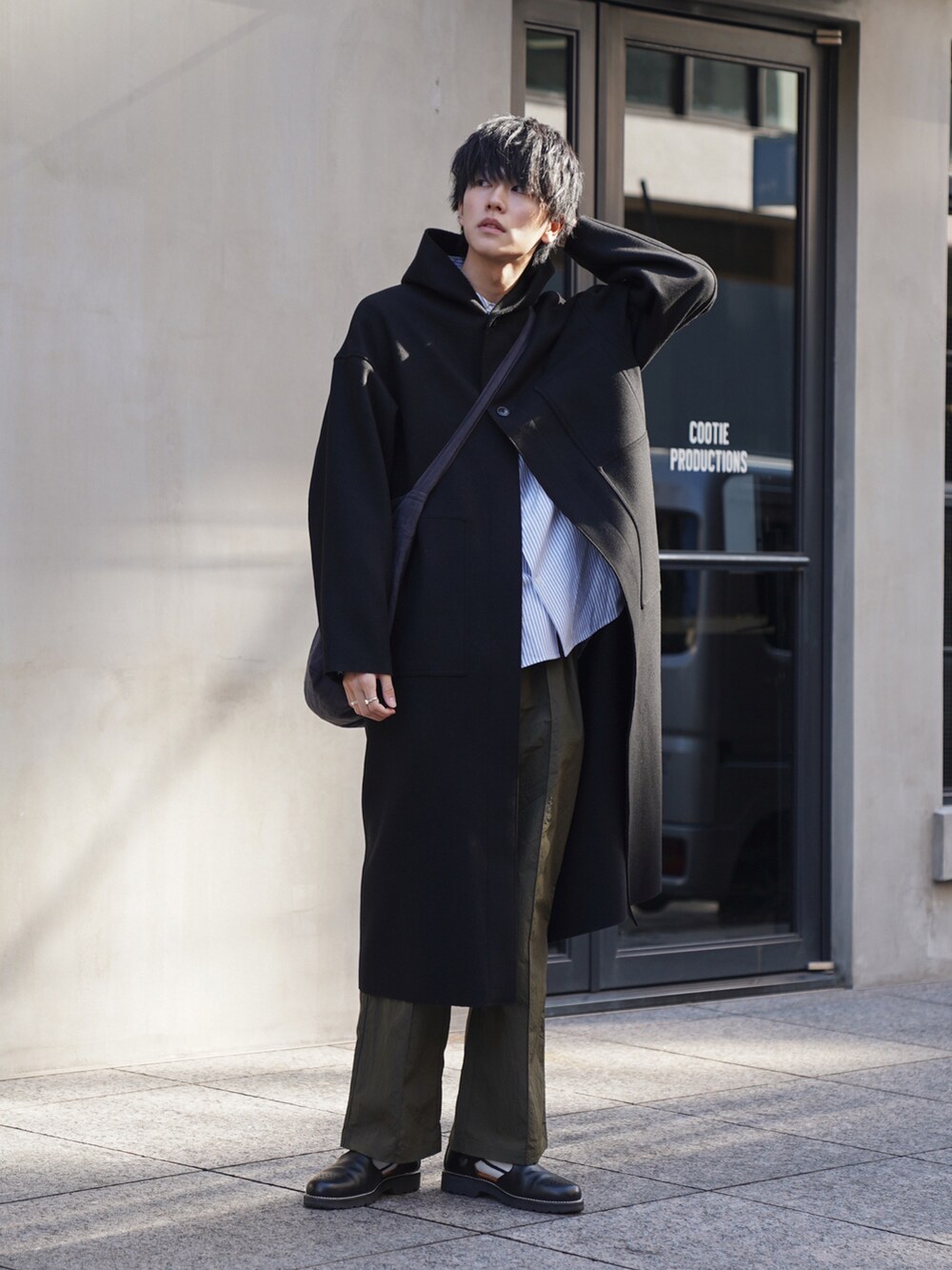 tomo様 HYKE ハイク フード付き コットン ロングコート 黒 ブラック tomo様 HYKE ハイク フード付き コットン ロングコート 黒 ブラック