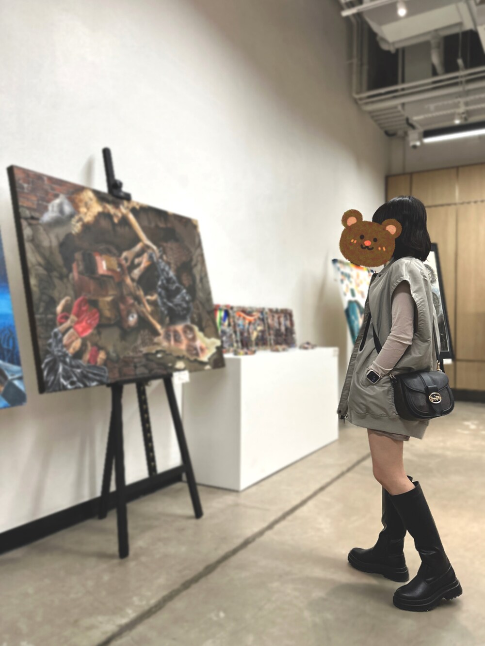 「秋冬コーデ、ootd」｜「niko and...のMA-1ベスト（MA-1、ベージュ系）」を使った、kiii-fyyyyさん（レディース・150cm）の秋コーディネートの2枚目の写真