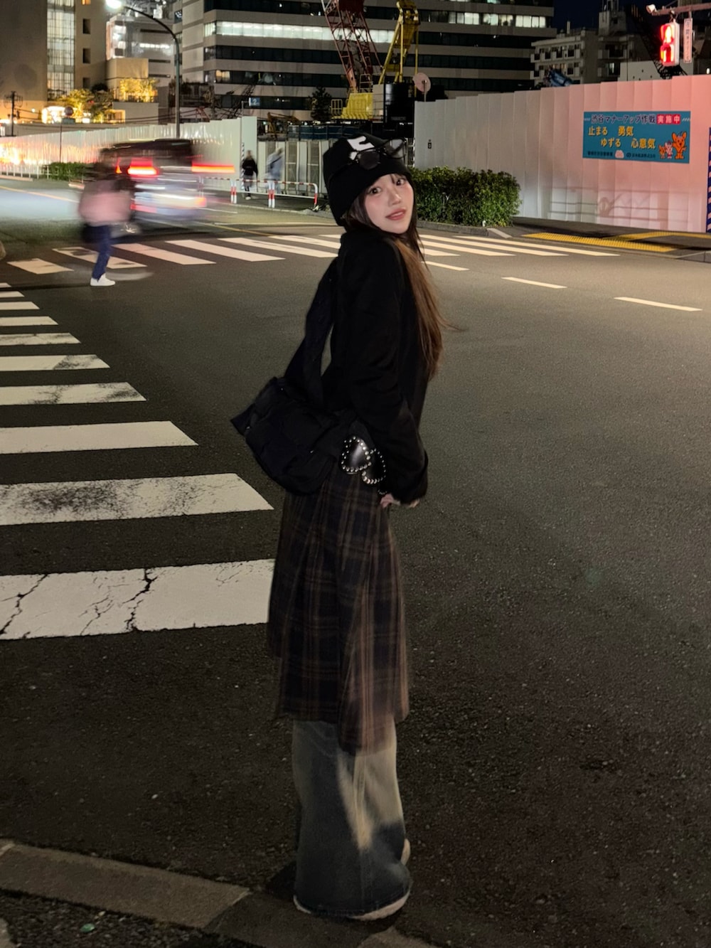 「ロンT、古着MIX、お出かけコーデ」｜「ZARAのアイテム（ベルト、ブラック系）」を使った、深結(みゆ)さん（骨格ストレート・レディース・159cm）の春コーディネートの2枚目の写真