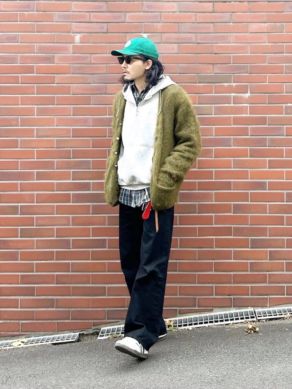 A.R.P モヘアカーディガン オリーブ size:free