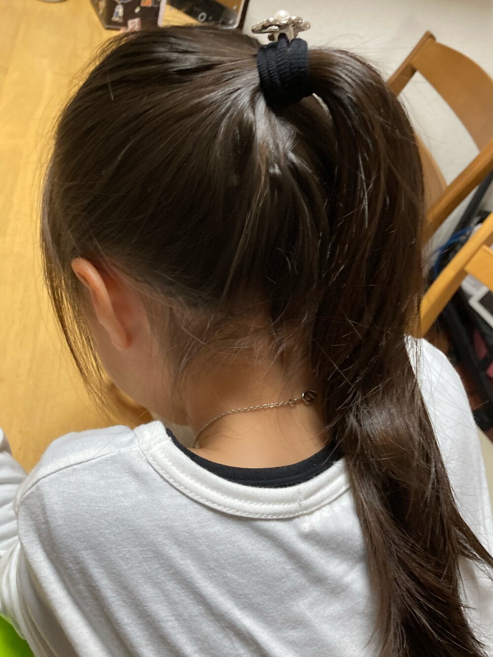 「ひな祭り」｜「Airly momoのアイテム（シャツワンピース、グレー系）」を使った、ゆっけさん（キッズ・122cm）の春コーディネートの2枚目の写真
