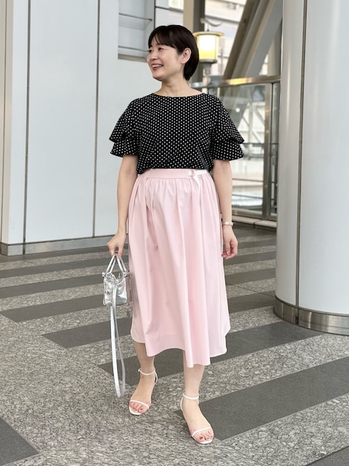 フラメンコスタイル スカート &ブラウスピンクドット フラメンコスタイル スカート &ブラウスピンクドット