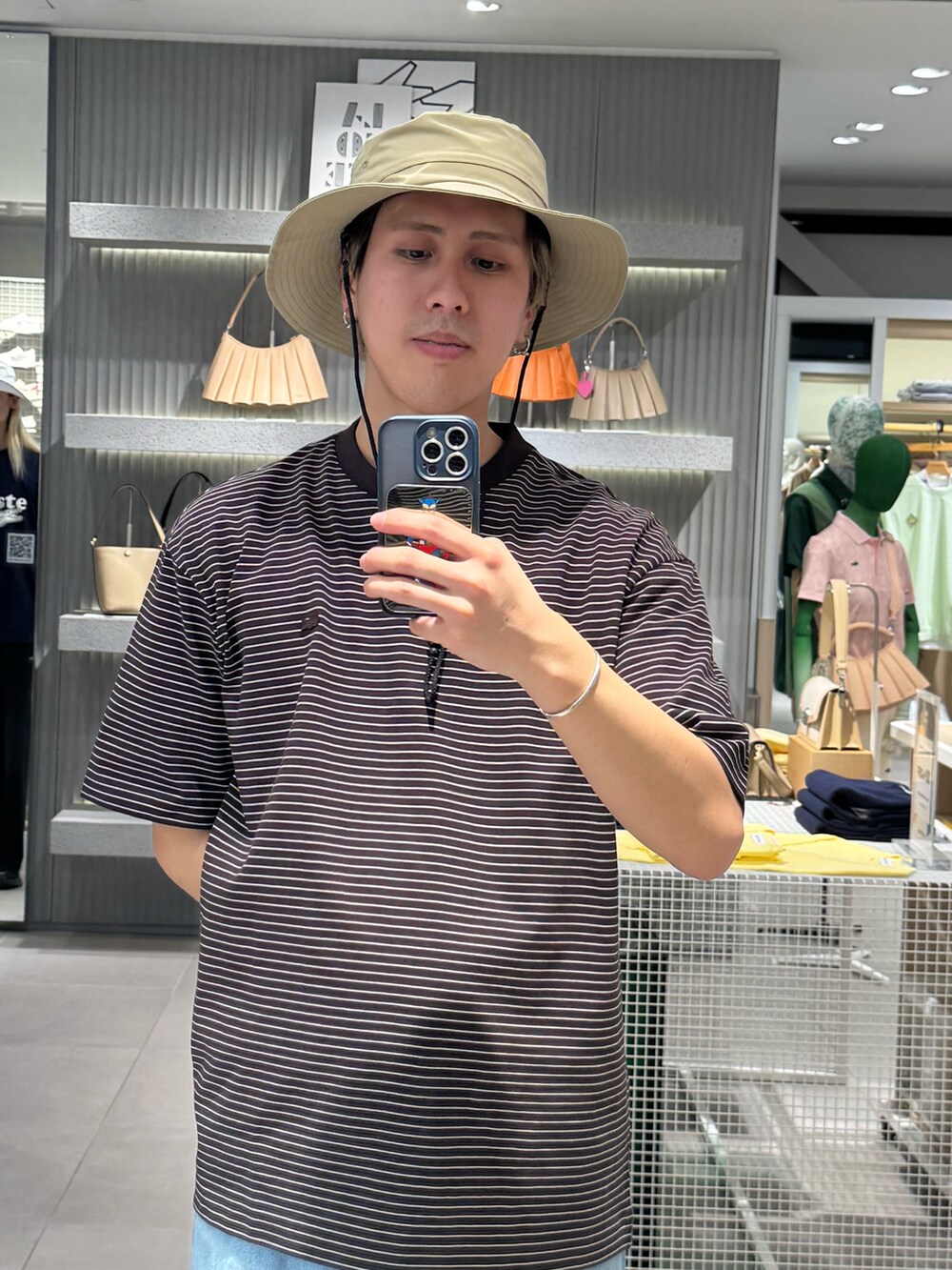 オンライン限定】LACOSTE オーバーサイズ ボーダー リンガーネック