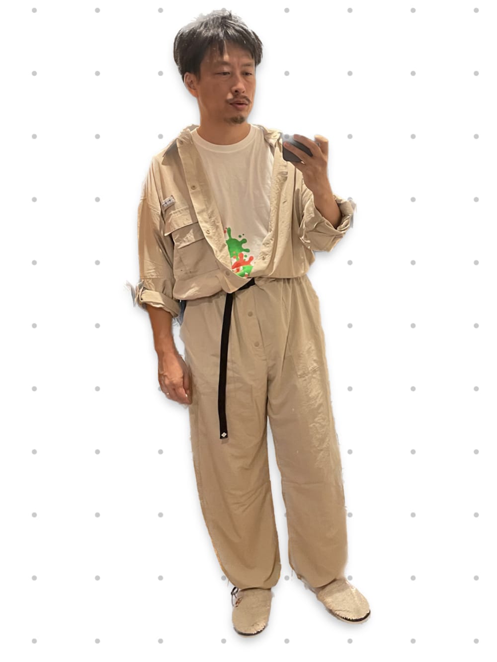 「おっさん、秋服準備はじめました」｜「ColumbiaのColumbia PFG / Despair Bay(TM) Suit（つなぎ/オールインワン、ベージュ系）」を使った、susumubb1さん（メンズ・172cm）の秋コーディネートの3枚目の写真