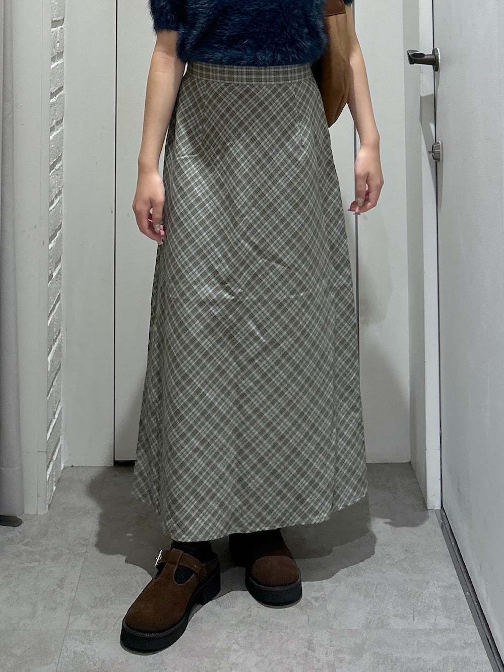 「FREE'S MARTの◇シャギー半袖ニット（ニット/セーター、ブルー系）」を使った、yurm6さん（レディース・153cm）の夏コーディネートの5枚目の写真