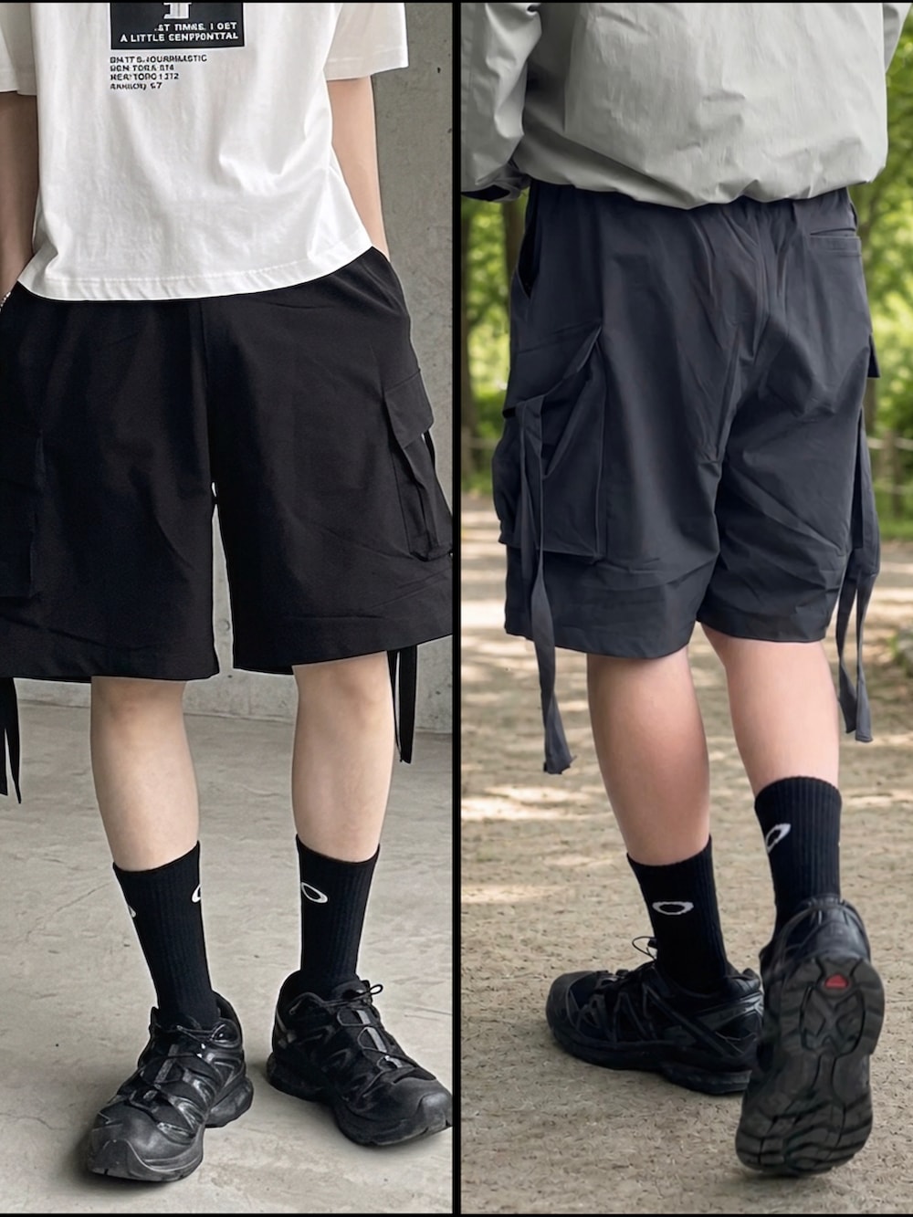 ブラウン系のシャツ/ブラウス、ホワイト系のTシャツ/カットソー、ブラック系のその他パンツを着用したメンズの夏コーディネートの4枚目の写真