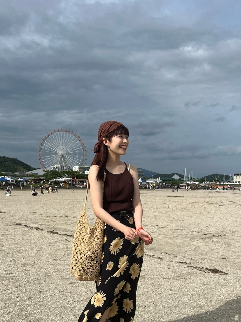 「lamaisondelyllisのアイテム（帽子、ブラウン系）」を使った、sachiさん（レディース・163cm）の秋コーディネートの2枚目の写真