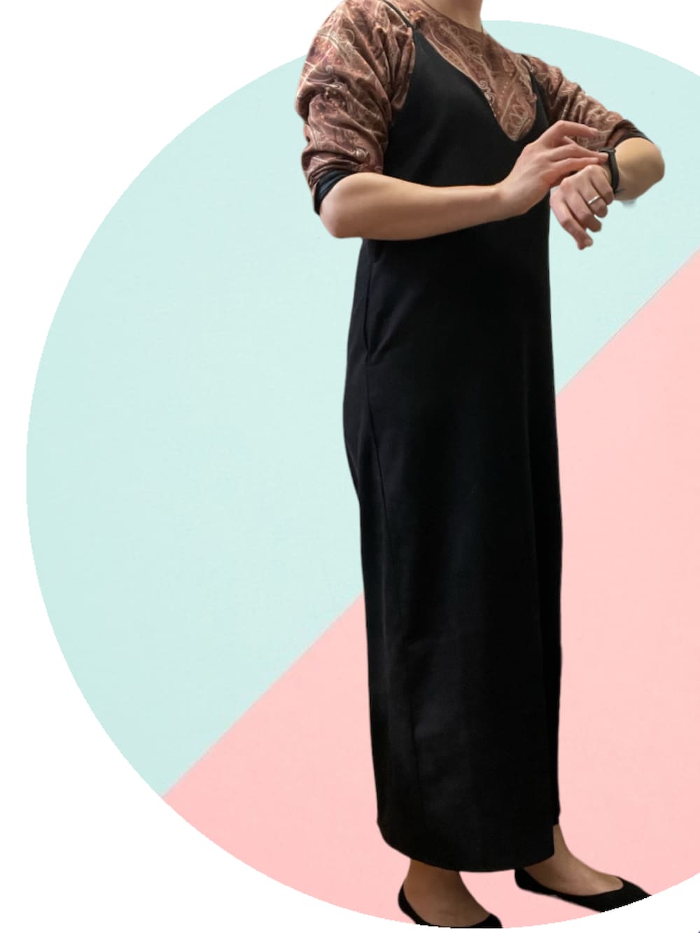「しまむらのアイテム（ワンピース、ブラック系）」を使った、Tomomi  Kannoさん（レディース・161cm）の冬コーディネートの2枚目の写真