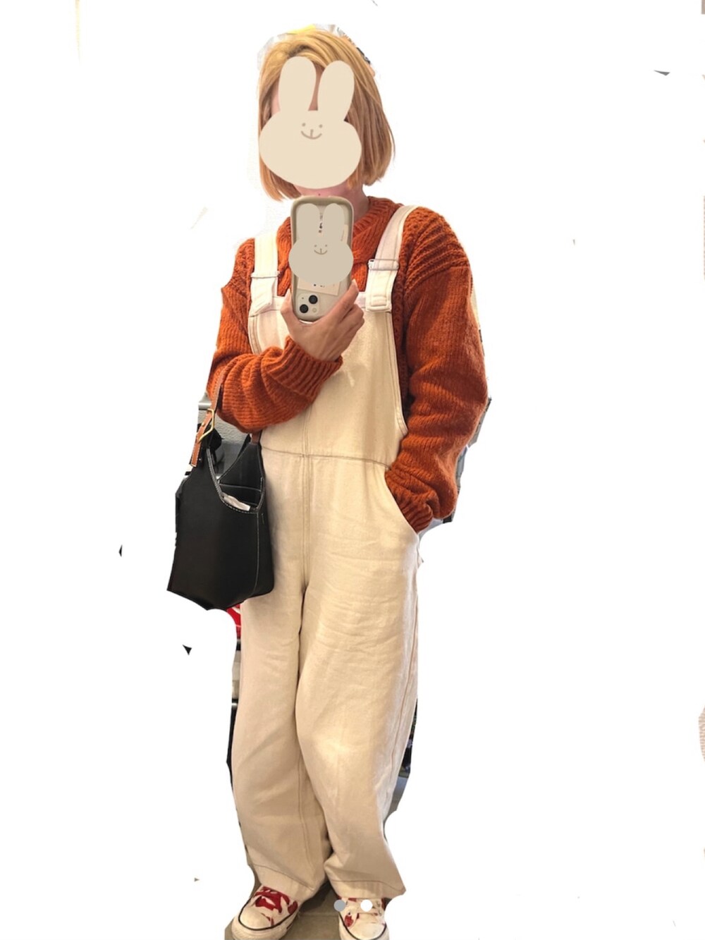 「RETRO GIRLのアイテム（オールインワン・サロペット、ホワイト系）」を使った、sariさん（レディース・148cm）の春コーディネートの2枚目の写真