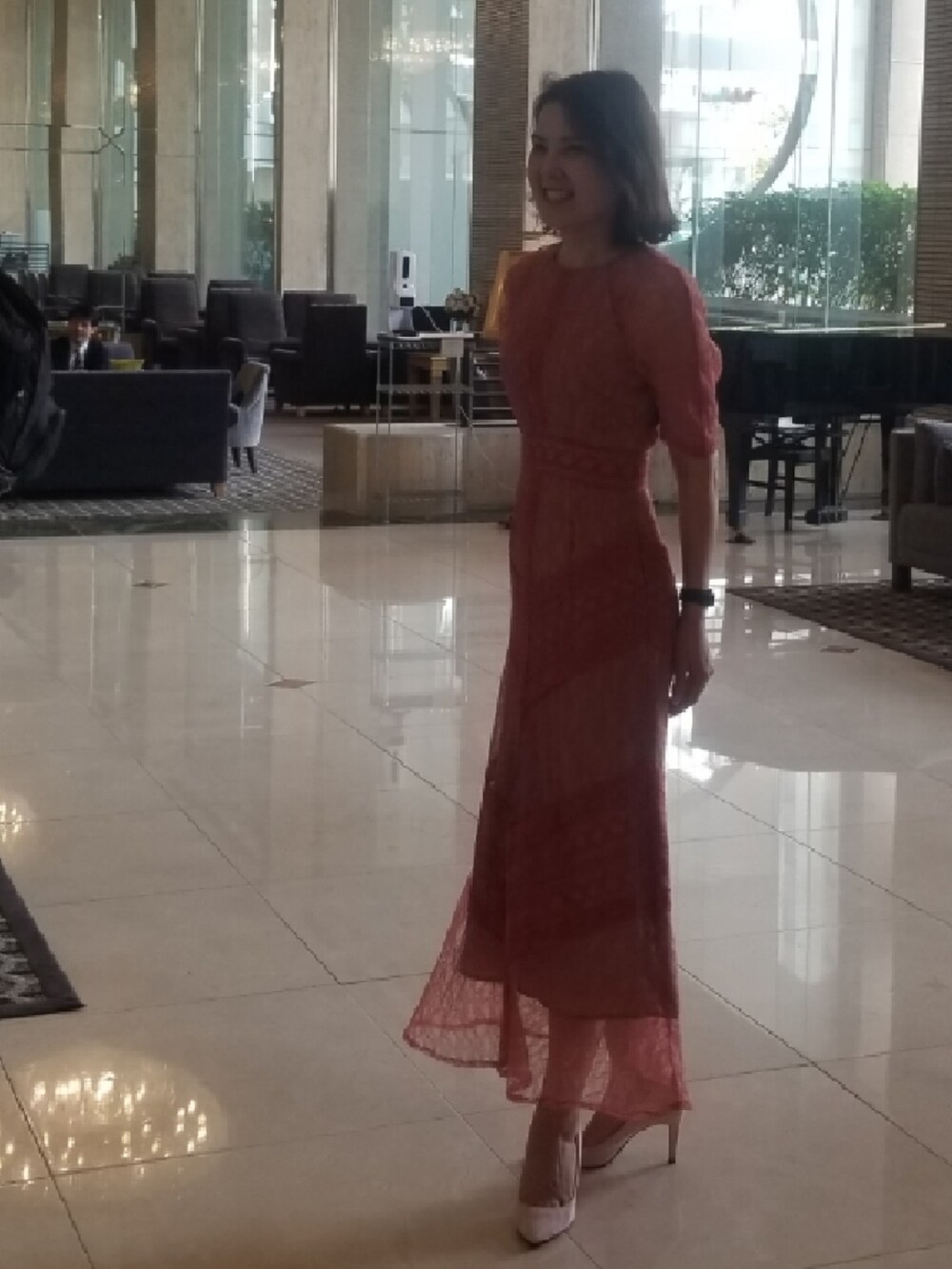 【新品】　LAGUNAMOON　ジャガードフォルムドレス　ドレス　ピンク　M 新品】 LAGUNAMOON ジャガードフォルムドレス ドレス ピンク M