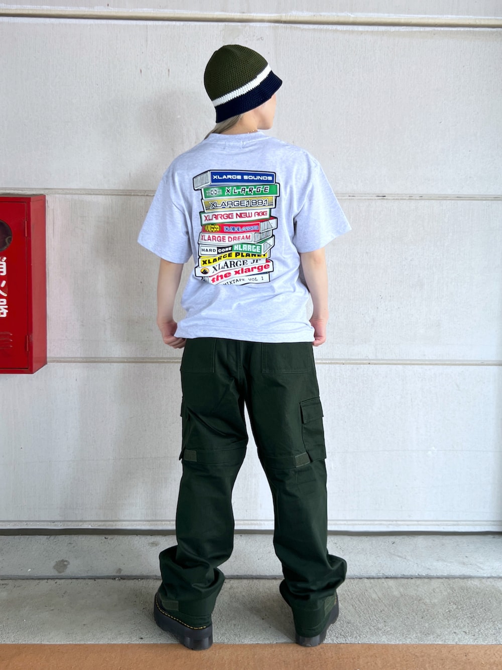 「ootd、今日のコーデ、コーディネート、XLARGE」｜「XLARGEのSOUNDS S/S TEE（Tシャツ/カットソー、グレー系）」を使った、Hinakoさん（レディース・165cm）の夏コーディネートの2枚目の写真