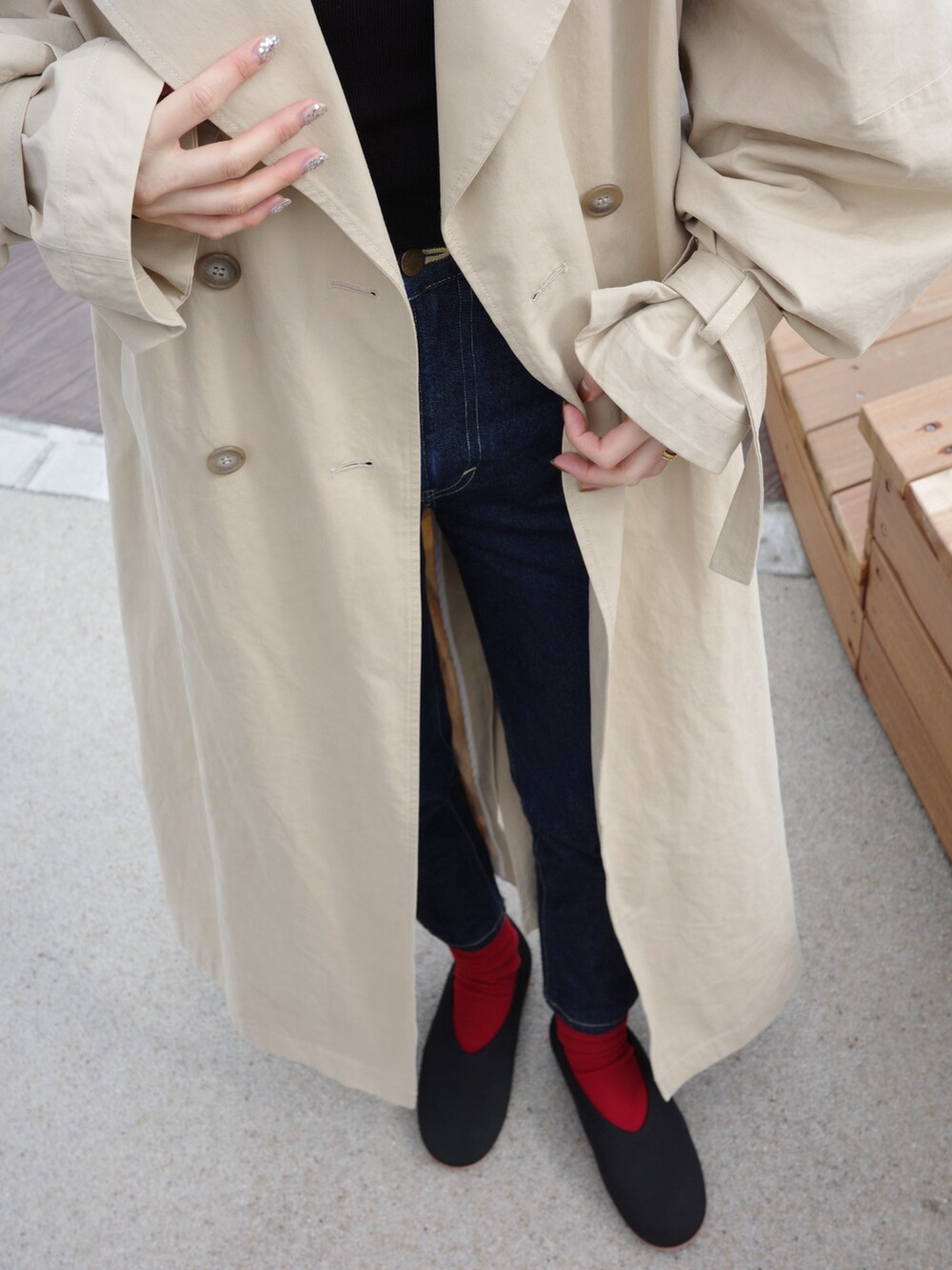 その他のジャケット/アウター、その他のデニムパンツを着用したレディースの秋コーディネートの3枚目の写真