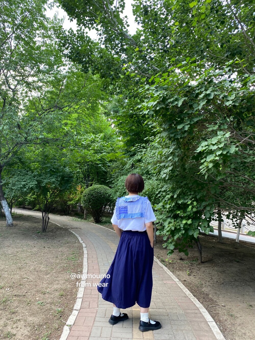 「ootd、夏、コーディネート、今日のコーデ、BEAMS BOY、夏コーデ、シンプルコーデ、シンプル」｜「BEAMS BOYのTORI-TO × BEAMS BOY / スウィング ショートスリーブ Tシャツ（Tシャツ/カットソー、ブルー系）」を使った、awmoumoさん（レディース・156cm）の夏コーディネートの4枚目の写真