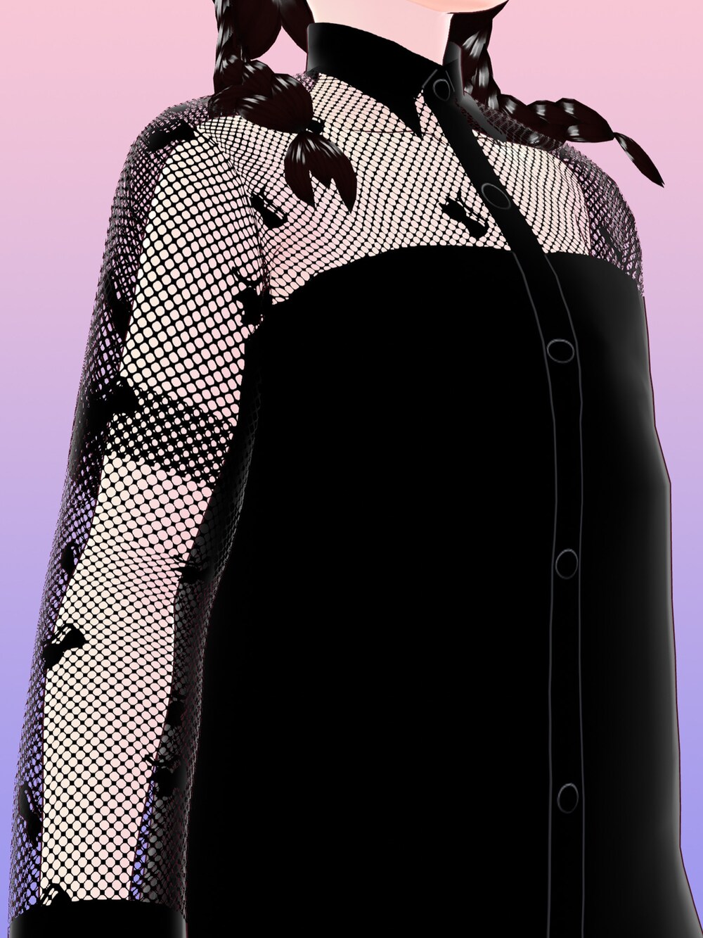 「レース、ブラウス、ハンチング、メッシュ、透け感、透けトップス、VRoid、バーチャルファッション、いいね、save、フォローお願いします🤑、おしゃれさんと繋がりたい」｜「蒼空の下の市場のアイテム（ハンチング/ベレー帽、グレー系）」を使った、八雲ももさん（レディース・160cm）の冬コーディネートの2枚目の写真