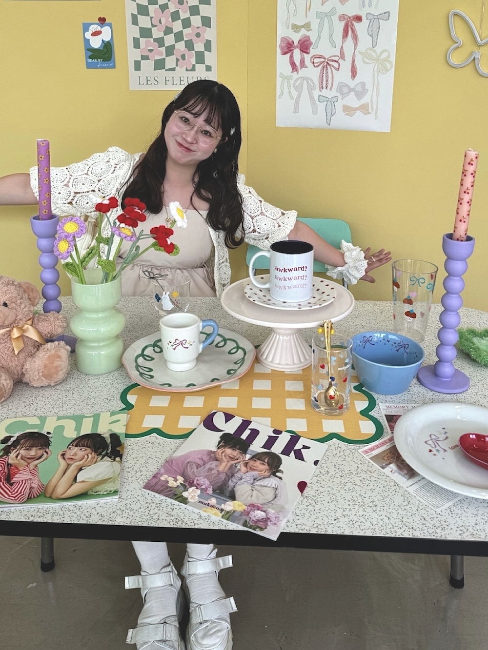 「むくえなちっく、ガーリーコーデ、淡色コーデ」｜「Chicoのスニーカーソールダブルベルトサンダル（サンダル、ホワイト系）」を使った、anet17さん（骨格ウェーブ・レディース・157cm）の秋コーディネートの2枚目の写真