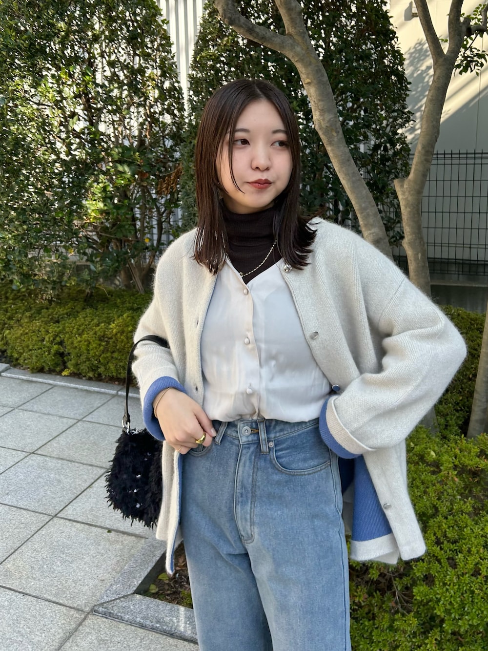 おかじ(ま)(natural couture)｜natural coutureのノーカラーコートを