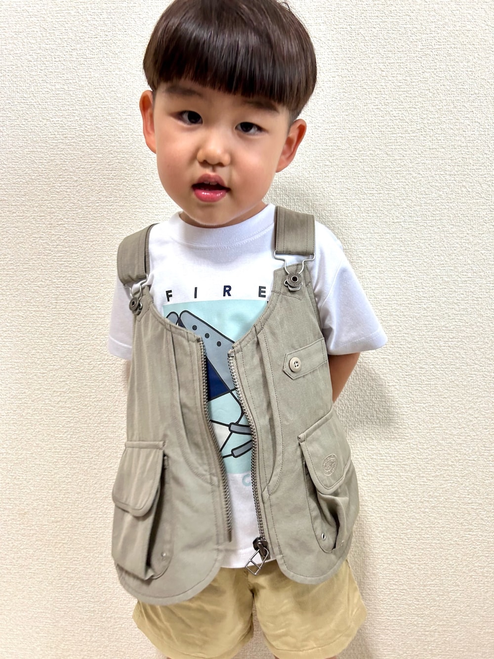 スノーピーク 焚　KIDSベスト TAKIBI Weather Cloth Vest M Foliage(JK-24SU10203FG) | TAKIBI