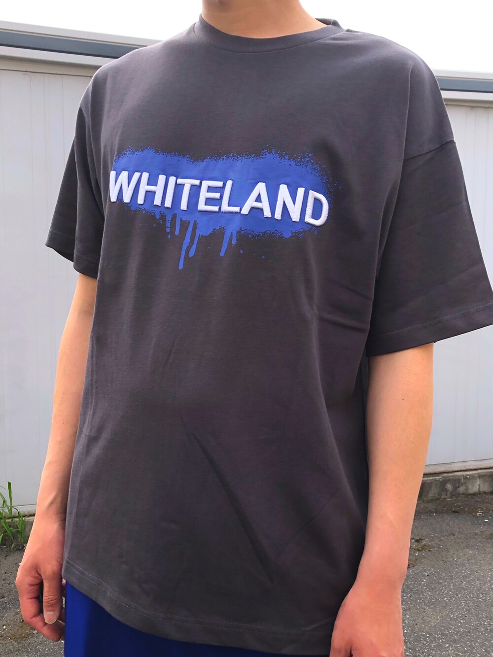 「whiteland、ホワイトランド、チャコールグレー、チャコール、ブルー、スプレー、刺繍、刺繍T、フロントロゴ、OUTLET」｜「WHITELANDの[LAB限定]WHITELAND/ホワイトランド/WL/ｽﾌﾟﾚｰTEE/CHACOL（Tシャツ/カットソー、ブルー系）」を使った、ツネマツさん（メンズ・187cm）の春コーディネートの3枚目の写真