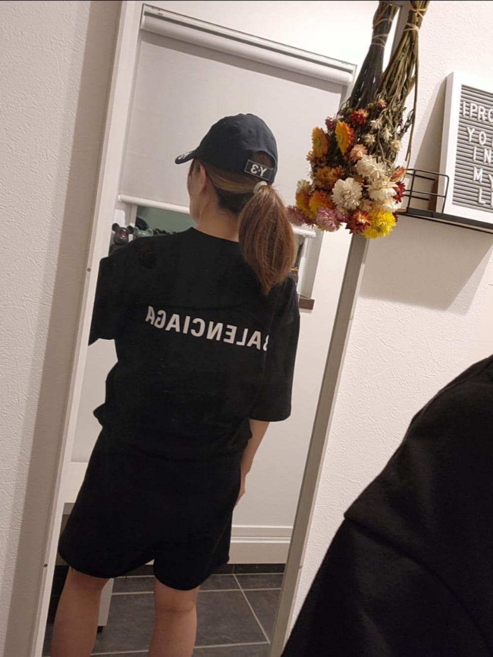 「NIKE、Y-3、yohjiyamamoto、BALENCIAGA、THE NORTH FACE」｜「Y-3のY-3 CORDURA CAP（キャップ、ブラック系）」を使った、sykさん（骨格ナチュラル・レディース・156cm）の夏コーディネートの2枚目の写真