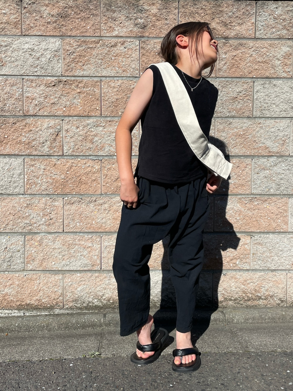  Rey さんの「キッズ《JaVaジャバ コラボ》ふんわり柔らか♪USAコットン&パイル地ノースリーブトップス（Java）」を使ったコーディネートの3枚目の写真