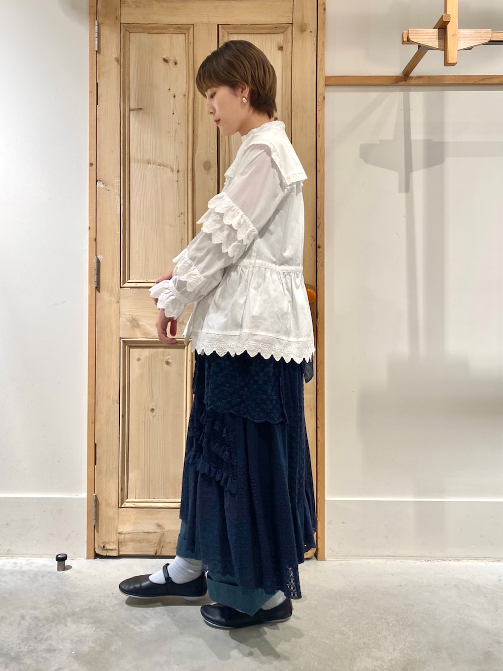 s ファッション Malle chambre de charme レースonレースラップ風スカート