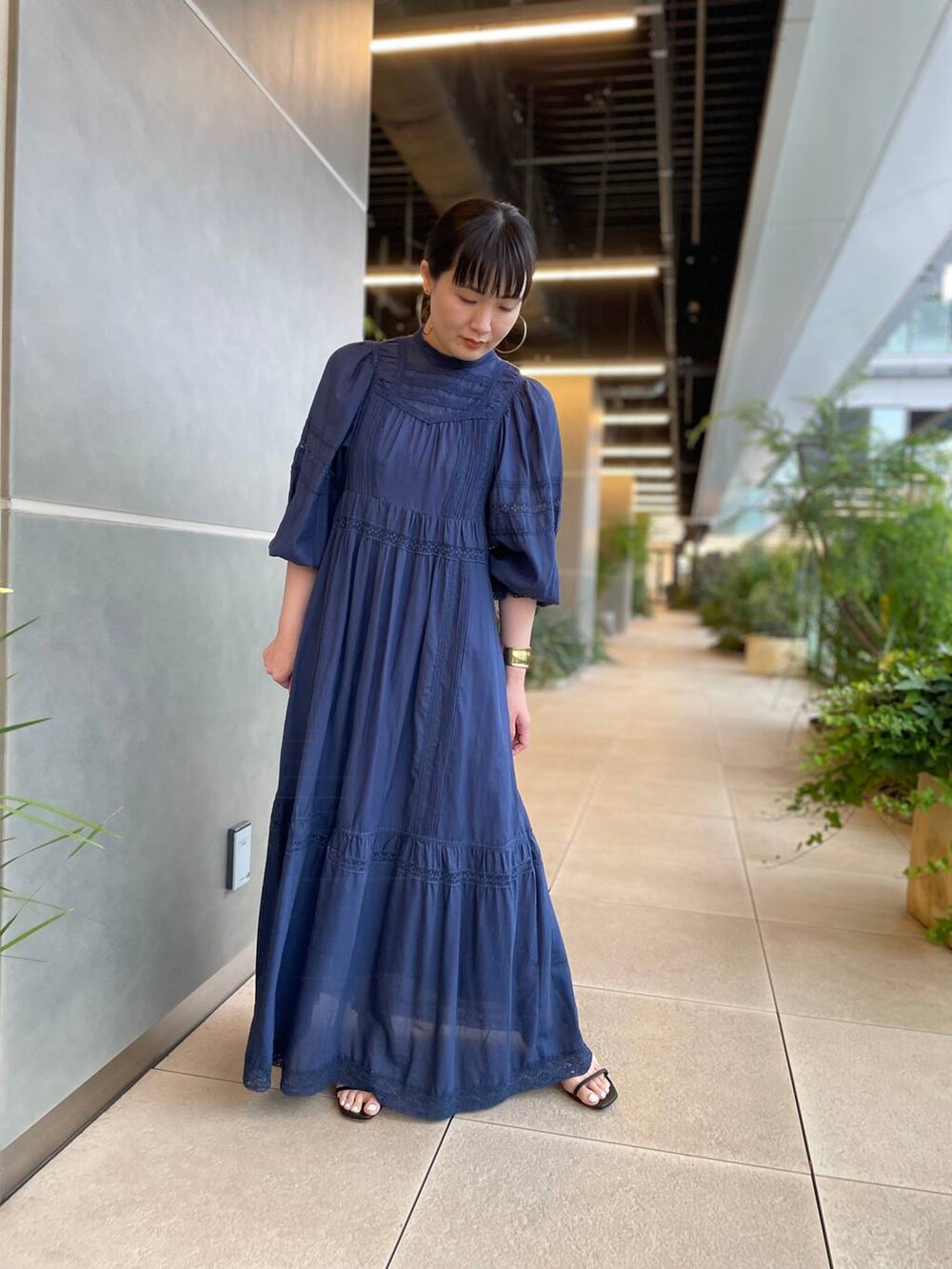 カレンソロジー コットンレーヨンレースチュニック ブラック コットン