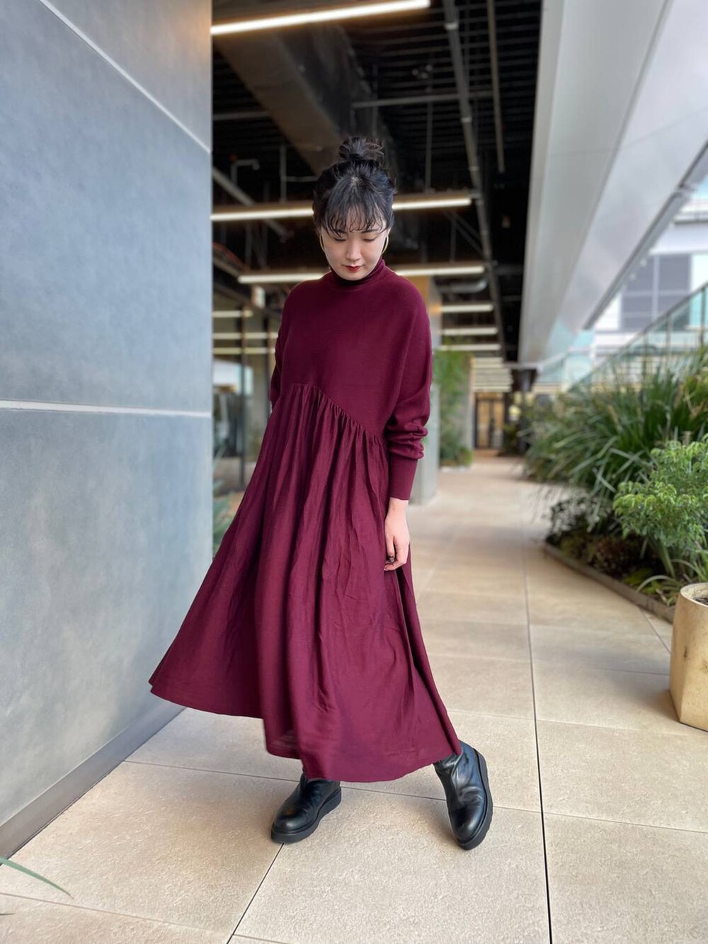 カレンソロジー ウールハイネックギャザーワンピース 美品✦ฺカレン