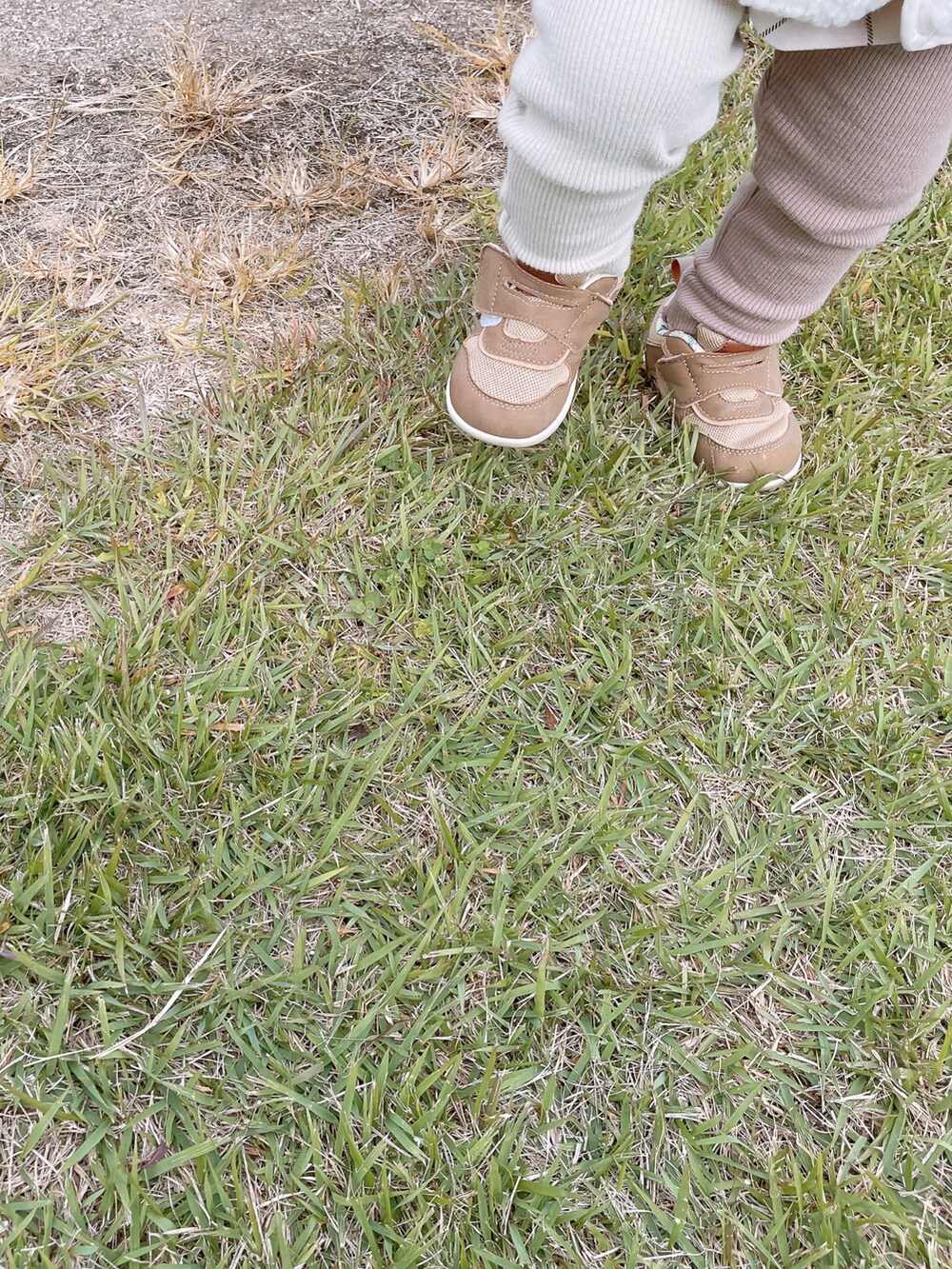 ホワイト系のベスト、ホワイト系のTシャツ/カットソー、ホワイト系のその他パンツを着用したキッズの秋コーディネートの2枚目の写真